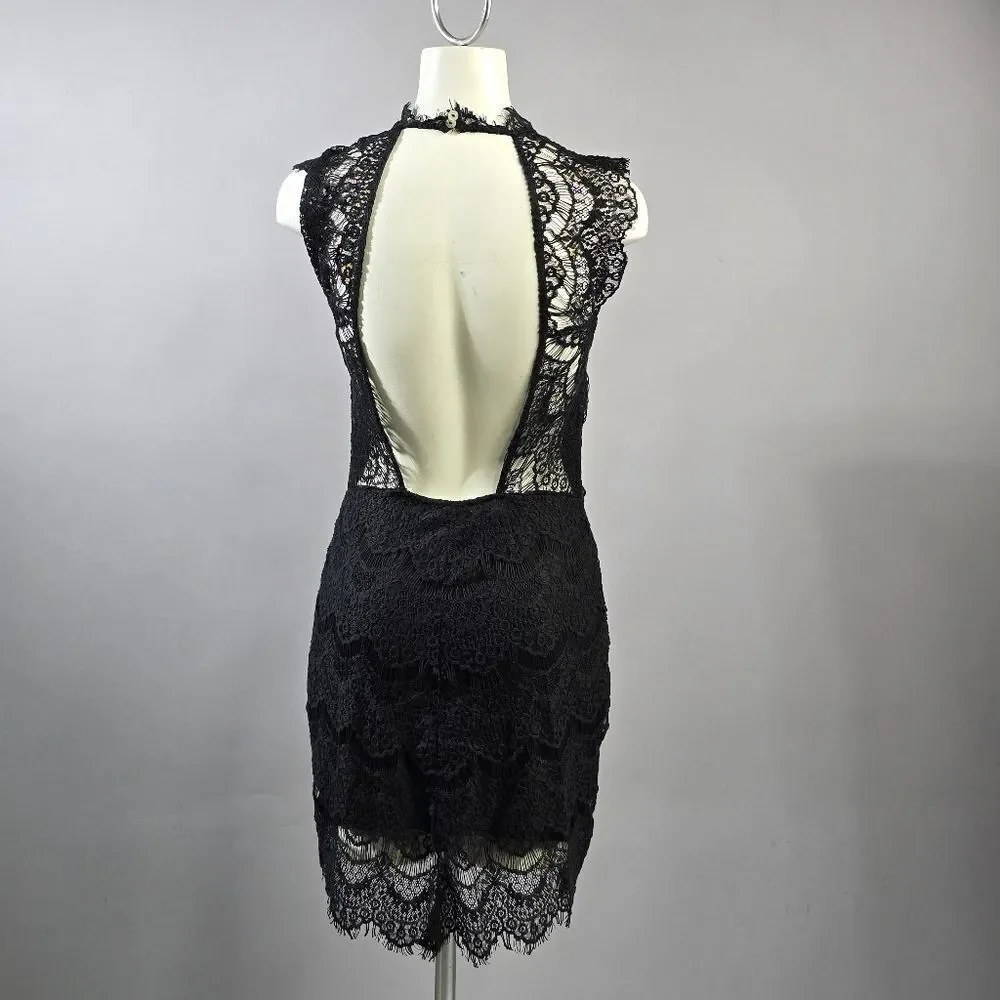 Free People Black Lace Mini Dress (Rack8)